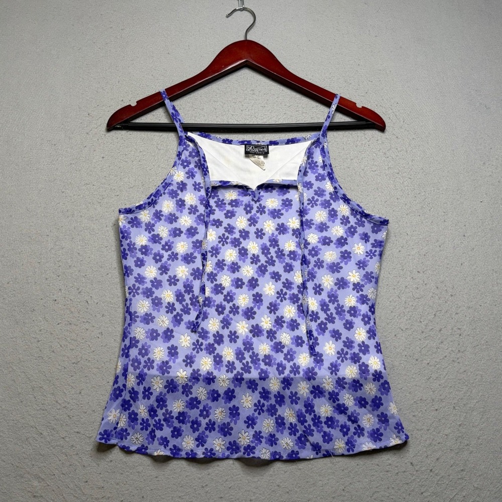 Uncivilized Tank Top Women Medium Purple Daisy Floral Y2K Fairycore Camisole